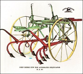The color scheme of a horse-drawn implement